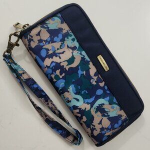 Travelon Safe ID‎ Blue Wristlet Wallet RFID Blocking Wraparound Zipper NWOT